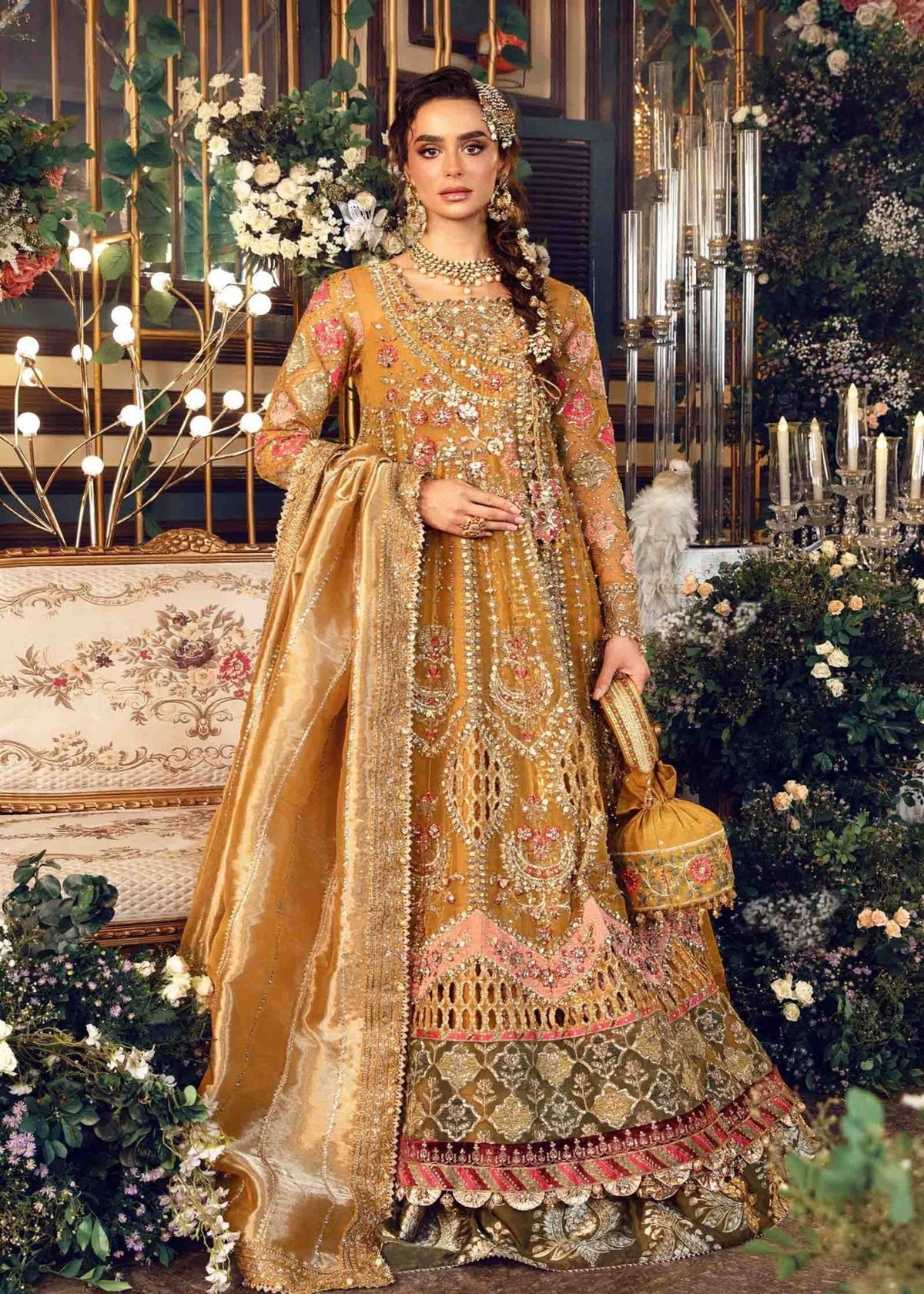 3 Piece Unstitched Embroidered Organza Suit | 0101