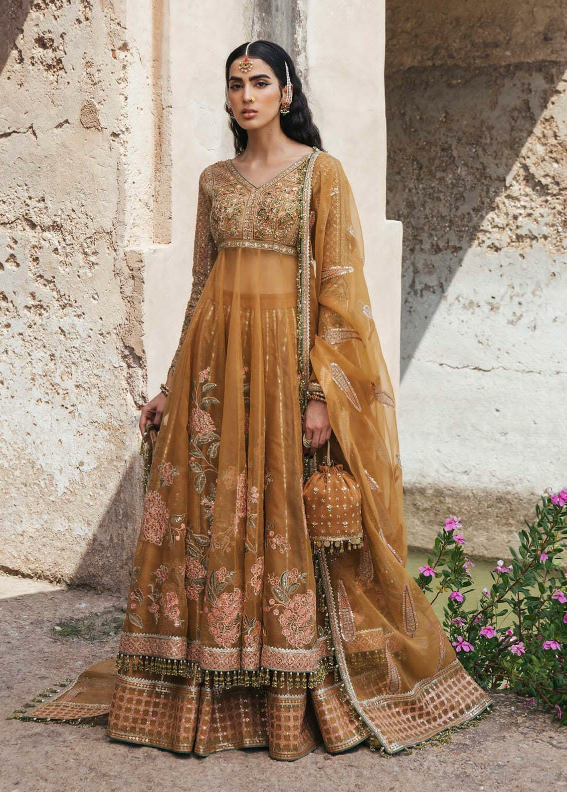 Paar by Hussain Rehar Embroidered Organza Suits Unstitched 3 Piece HRR22F Sehar - Festive 