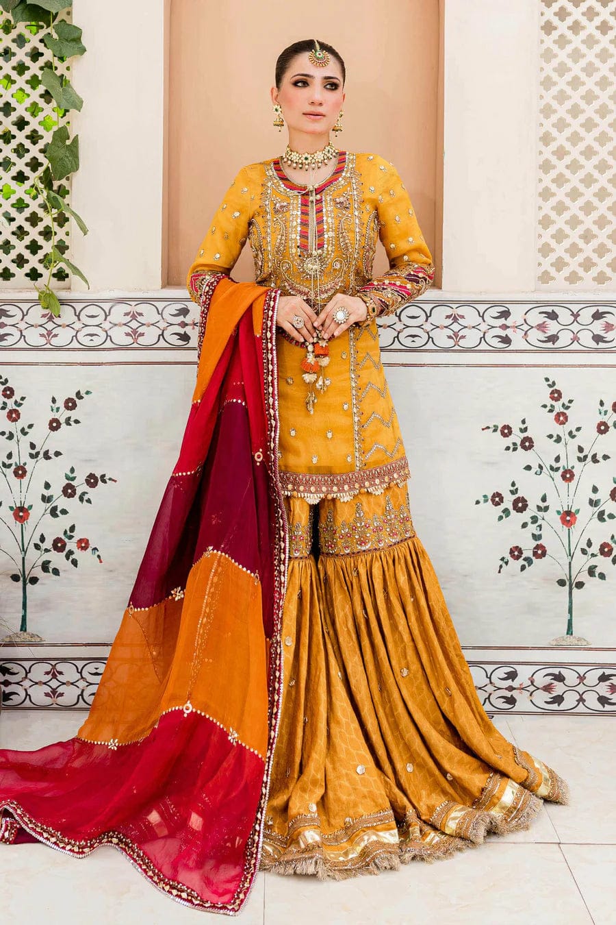 Maria B. Couture Mustard Yellow MC-021