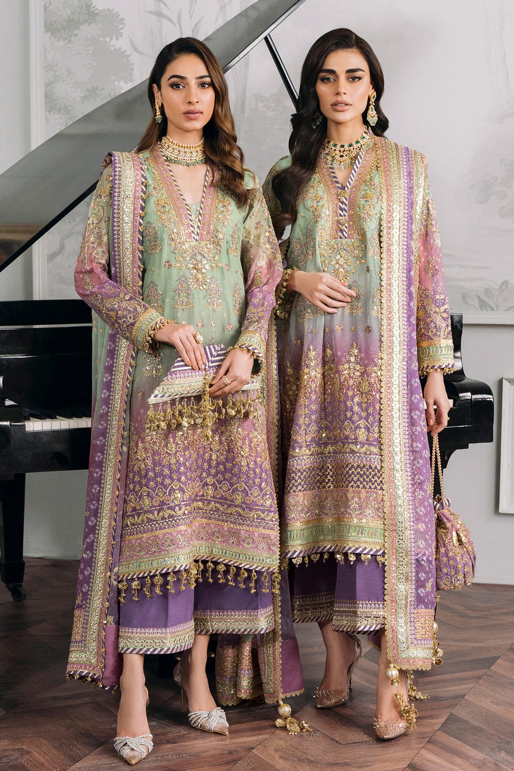 Embroidered Luxury Chiffon 3Pc Suit EC-08