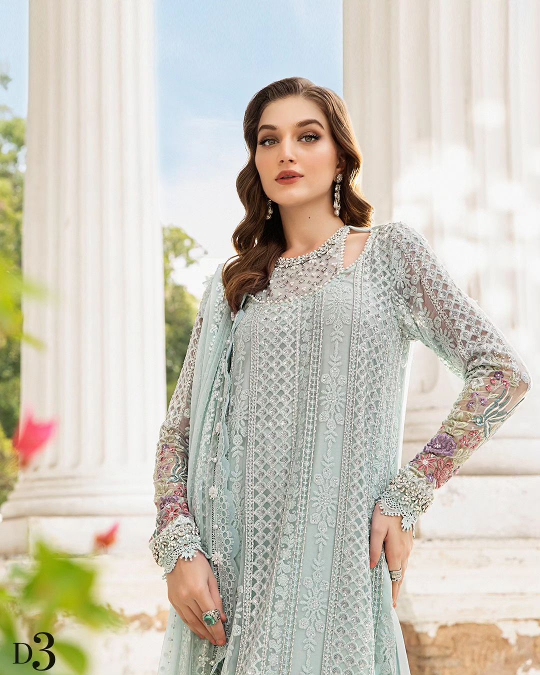 Embroidered Chiffon Suit | MPC-103