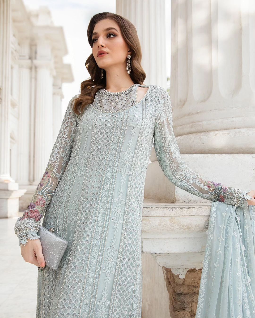 Embroidered Chiffon Suit | MPC-103