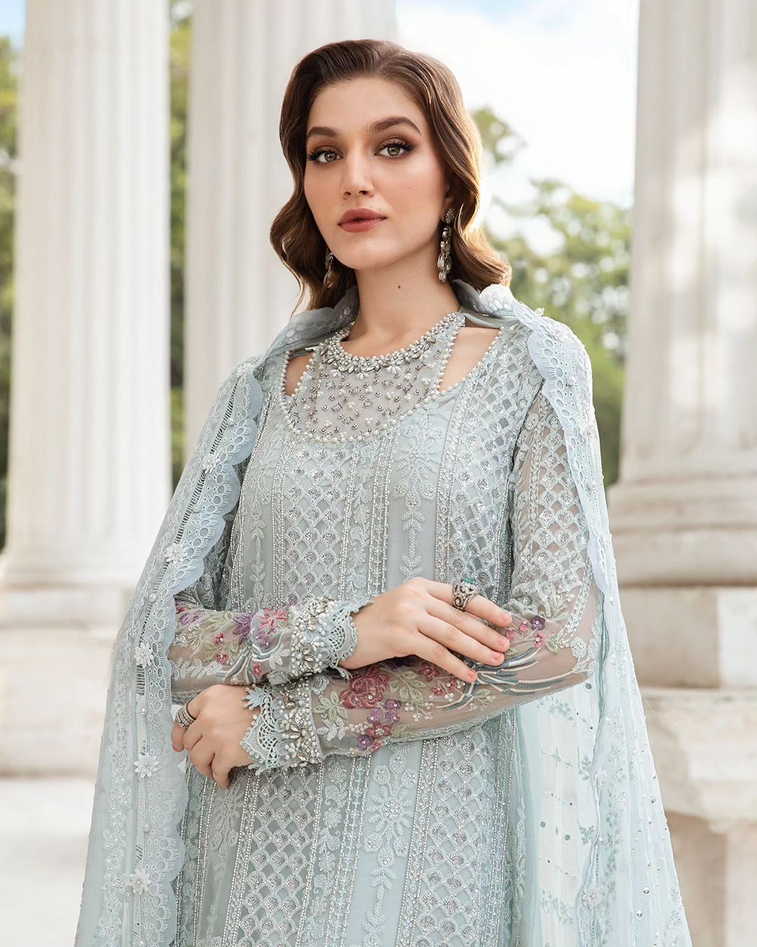 Embroidered Chiffon Suit | MPC-103