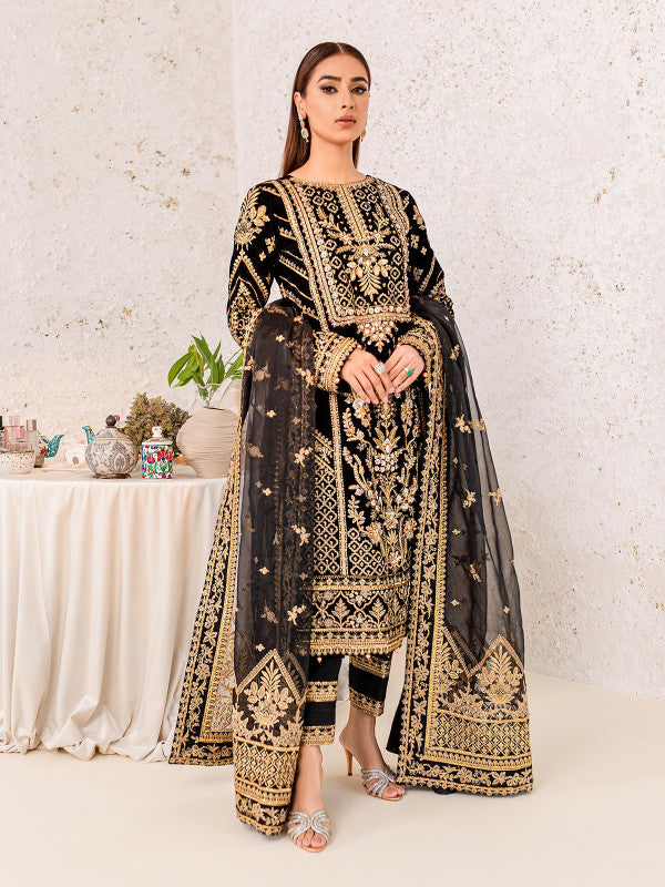 Azra 01- 03 piece Embroiderd Velvet 2022 by Gulaal