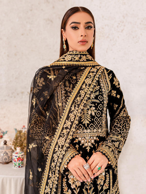 Azra 01- 03 piece Embroiderd Velvet 2022 by Gulaal