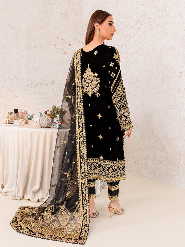 Azra 01- 03 piece Embroiderd Velvet 2022 by Gulaal