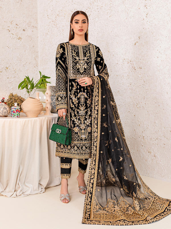 Azra 01- 03 piece Embroiderd Velvet 2022 by Gulaal