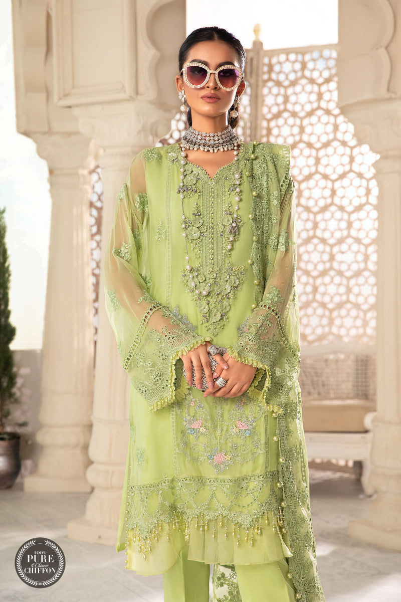 Unstitched Chiffon - MPC-22-207-Lime Green